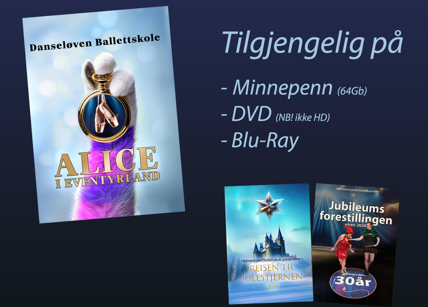 Produktfoto av filmer på minnepenn, BluRay og DVD